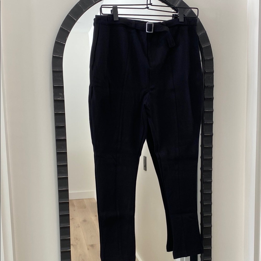 Black Skinny Belted Pants